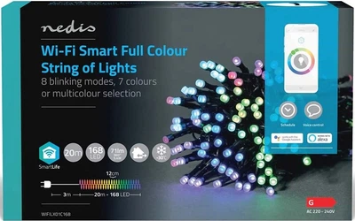 Lampki choinkowe Nedis SmartLife RGB Wi-Fi WIFILX01C168 20 m (5412810404278)