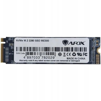 SSD 256Gb AFox ME300 M.2 2280 PCIe NVMe Gen 3x4 3D TLC NAND, Retail (ME300-256GN)