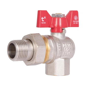 Кран шаровой с американкой 1/2" (DN15) угловой, бабочка SD222