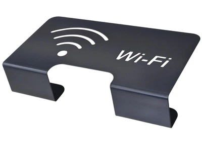 Подставка для роутера Wi-Fi серая вертикальная металлическая, короб настенный держатель маршрутизатора на стену, универсальная полка под роутер WiFi 275х150х55 мм крепление органайзер под вайфай свич модем