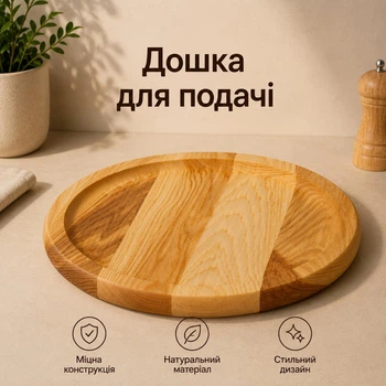 Дошка для подачі/Doy/сервірувальна дошка/тарілка - дошка/кругла дошка дерев'яна