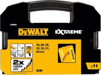 Zestaw otwornic bi-metalowych DeWalt Extreme 16-64 mm 11 szt DT90354-QZ (5054905250980)