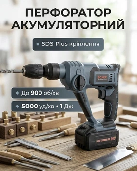 Аккумуляторный перфоратор BOXER SR-149 SDS+ 2×24В с мягкой рукояткой 2 аккумулятора набор сверл и насадок
