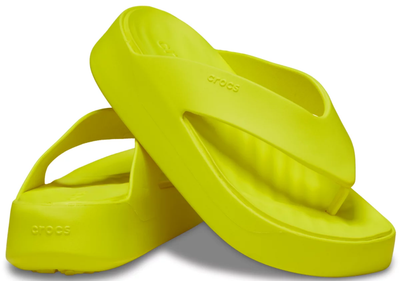 Жіночі шльопанці в'єтнамки Crocs Getaway Platform Flip Acidity (36-37, жовтий)