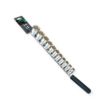 Набор головок дюймовых 1/2" 11 шт, 1" - 15/16 ","12-гранные" (планка) Toptul