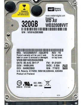 Накопитель HDD 2.5" SATA 320GB WD 5400rpm 8MB (WD3200BVVT) Refurbished (WD3200BVVT_)