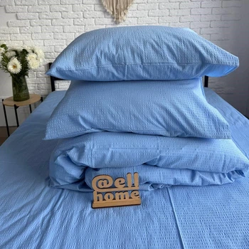Комплект постельного белья Ell Home (турецкая жатка) Голубой полуторный 70/70