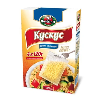 Крупа пшеничная кускус Чемпіон в пакетиках для варки (4х120г) 480 г