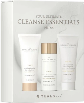 Zestaw kosmetyków do pielęgnacji twarzy Rituals Namaste Peeling do twarzy Brightening 30 ml + Pianka oczyszczająca Velvety Smooth 30 ml + Enzymatyczny proszek oczyszczający 15 g (8719134205824)