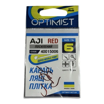 Гачок Optimist AJI Red (посилений) № 6,40015006