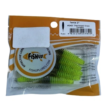 Силіконова приманка FishUp Tanta 2" (9pcs.), #243 - Chartreuse/Green Pumpkin,10068197