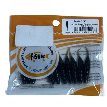 Силіконова приманка FishUp Tanta 1.5" (10pcs.), #050 - Green Pumpkin Brown/Red & Purple,10013112