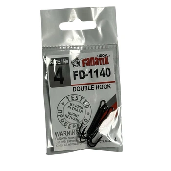 Крючок Fanatik FD-1140 №4 двойной 4шт.,FD-1140-4