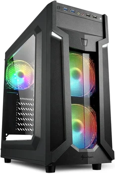 Ігровий корпус для ПК Sharkoon VG6-W / RGB / без БЖ / Чорний (102140847)