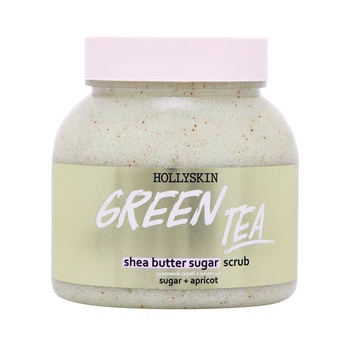 Сахарный скраб с маслом ши и перлитом HOLLYSKIN Green Tea 300 мл