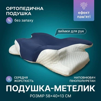 Ортопедическая подушка с эффектом памяти для сна, анатомическая подушка-бабочка для поддержки шеи от боли и храпа, сине-белая