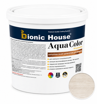 Лазур для дерева Bionic House Aqua Color UV Protect Білий дуб (White Oak) 0,8 л