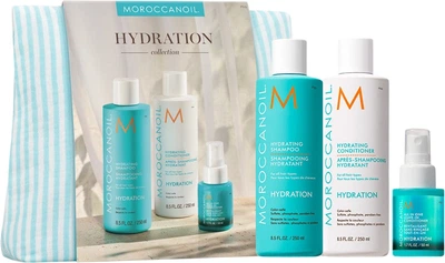 Набір для догляду за волоссям Moroccanoil Hydration Косметичка + Шампунь 250 мл + Кондиціонер 250 мл + Незмивний кондиціонер 50 мл (7290121931656)