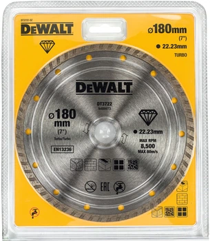 Tarcza diamentowa DeWalt Turbo 180 x 22.23 mm x 2.4 mm DT3722-QZ (5035048025994)