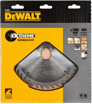 Пиляльний диск DeWalt Extreme Workshop 40T 190 x 30 мм DT4064-QZ (5035048057056)