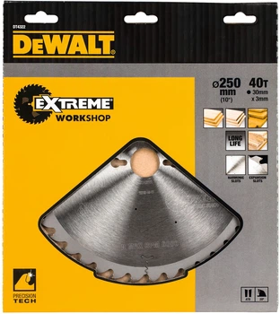Пиляльний диск DeWalt Extreme Workshop 40T 250 x 30 мм DT4322-QZ (5035048057926)