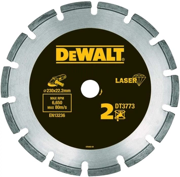 Tarcza diamentowa DeWalt 230 x 22.23 x 2.4 mm DT3773-XJ (5035048058602)
