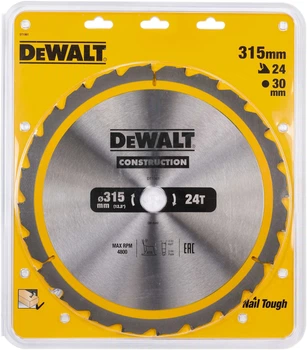Пиляльний диск DeWalt Construction 24T 315 x 30 мм DT1961-QZ (5035048095782)