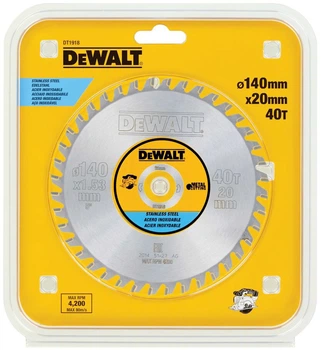 Пиляльний диск DeWalt 40T 140 x 20 мм DT1918-QZ (5035048093368)