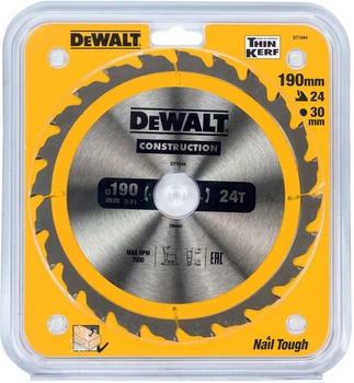 Пиляльний диск DeWalt Construction 24T AC 190 x 30 мм DT1944-QZ (5035048095614)