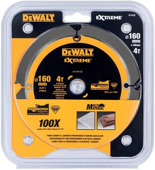 Tarcza pilarska DeWalt Extreme 4T 160 x 20 mm DT1470-QZ (5035048540916)