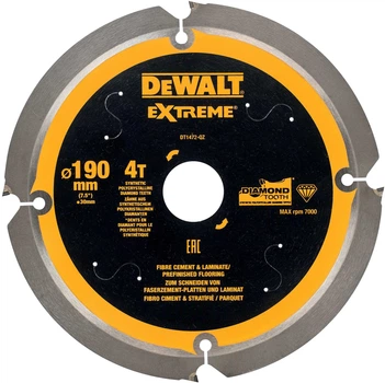 Tarcza pilarska DeWalt Extreme Workshop 4T 190 x 30 mm DT1472-QZ (5035048540930)