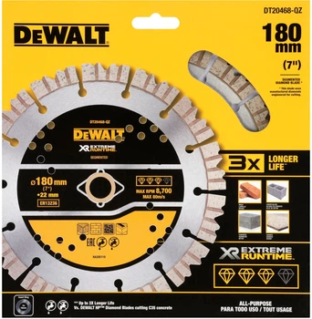 Tarcza diamentowa DeWalt Extreme Runtime 180 x 22 mm DT20468-QZ (5054905305963)