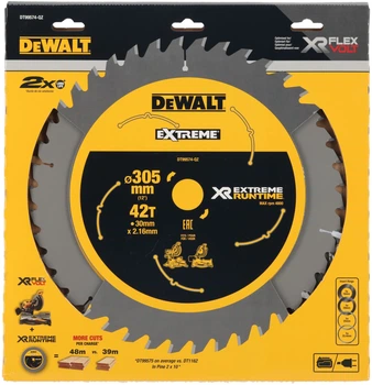 Пиляльний диск DeWalt Extreme Runtime 42T 305 x 30 мм DT99574-QZ (5035048542361)