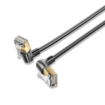 Патч-корд Vention CAT8 SSTP Ethernet, 0.5 м Black, rj-45 - rj-45, 8 жил, 360°, обертовий (IKLBD)