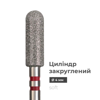 Алмазная фреза цилиндр закруглённый Do it d 4 мм / L 12 мм (красная)