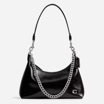 Сумка-багет женская из натуральной кожи средняя Coach Juliet Shoulder Bag 25 BG-COA-129 Черная (196395540167)