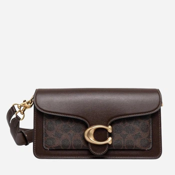 Сумка багет женская из натуральной кожи средняя Coach Tabby 26 Signature Monogram BG-COA-144 Коричневая (196395962501)