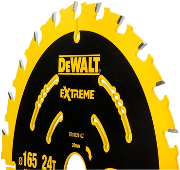 Пильный диск DeWalt Extreme 24T 165 x 20 мм DT10624-QZ (5035048085820)