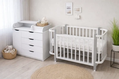 Комплект мебели Babymax Кровать Престиж New і Комод-90 Бело-серый