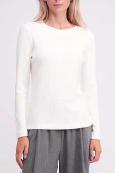 Жіночий лонгслів в рубчик Giulia MOSSLINES 7003/150 M White-white dove