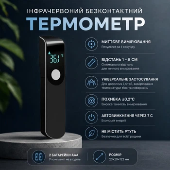 Инфракрасный бесконтактный термометр InfroTemp, черный