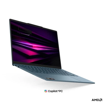 Ноутбук Lenovo Yoga Slim 7-14 (83QS001FPB), AMD Ryzen AI 5 430 / 14" / OLED / RAM 16 ГБ LPDDR5x / SSD 512 ГБ / AMD Radeon 840M / Windows 11 Home / Бірюзовий