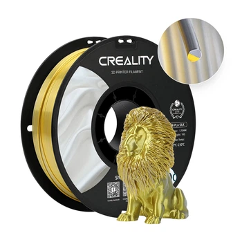 PLA Filament (пластик) для 3D принтера CREALITY шелковый блеск 1кг, 1.75мм, серебристо-золотой