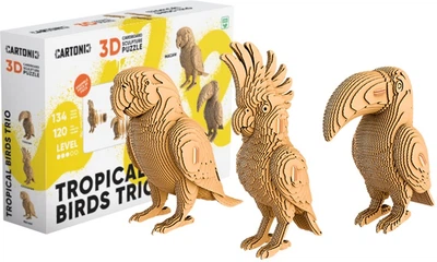 Картонный конструктор Cartonic 3D Puzzle TROPICAL BIRDS TRIO (CARTTRIOBIRDS)