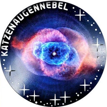 Коллекционная монета "Katzenaugennebel - Туманность Кошачий Глаз" 22,42 г серебро