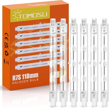Лампы галогенные R7s 118мм 230 Вт 4650 Лм диммированные яркий теплый свет для прожектора 6 шт
