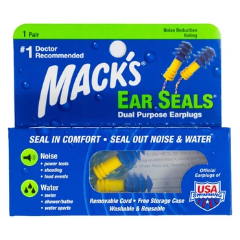 Беруши MACK`S Ear Seals защита от воды и шума до 30 дБ со съемным шнуром 1 пара 4067