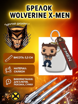 Брелок Росомаха X-men Люди Икс Wolverine на ключи, на сумку фигурка игрушка антистресс подвеска 5.5 см