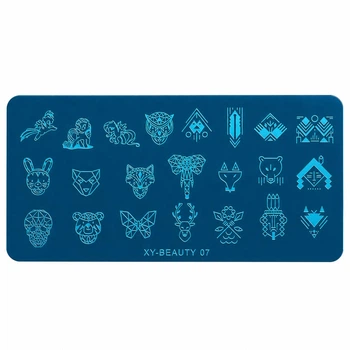 Диск-пластина XY-BEAUTY 07 (85) для стемпинга (12 см на 6 см) маленькая металлическая прямоугольная