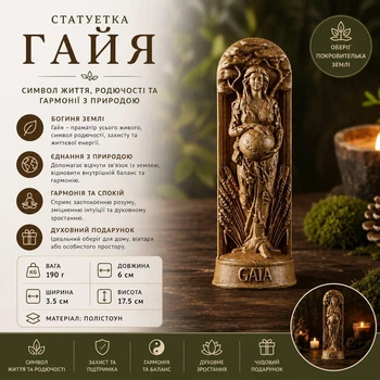 Статуэтка алтарная Гайя 17,5 см полистоун Фигурка богини Геи Богиня Земли Талисман плодородия и жизненной силы